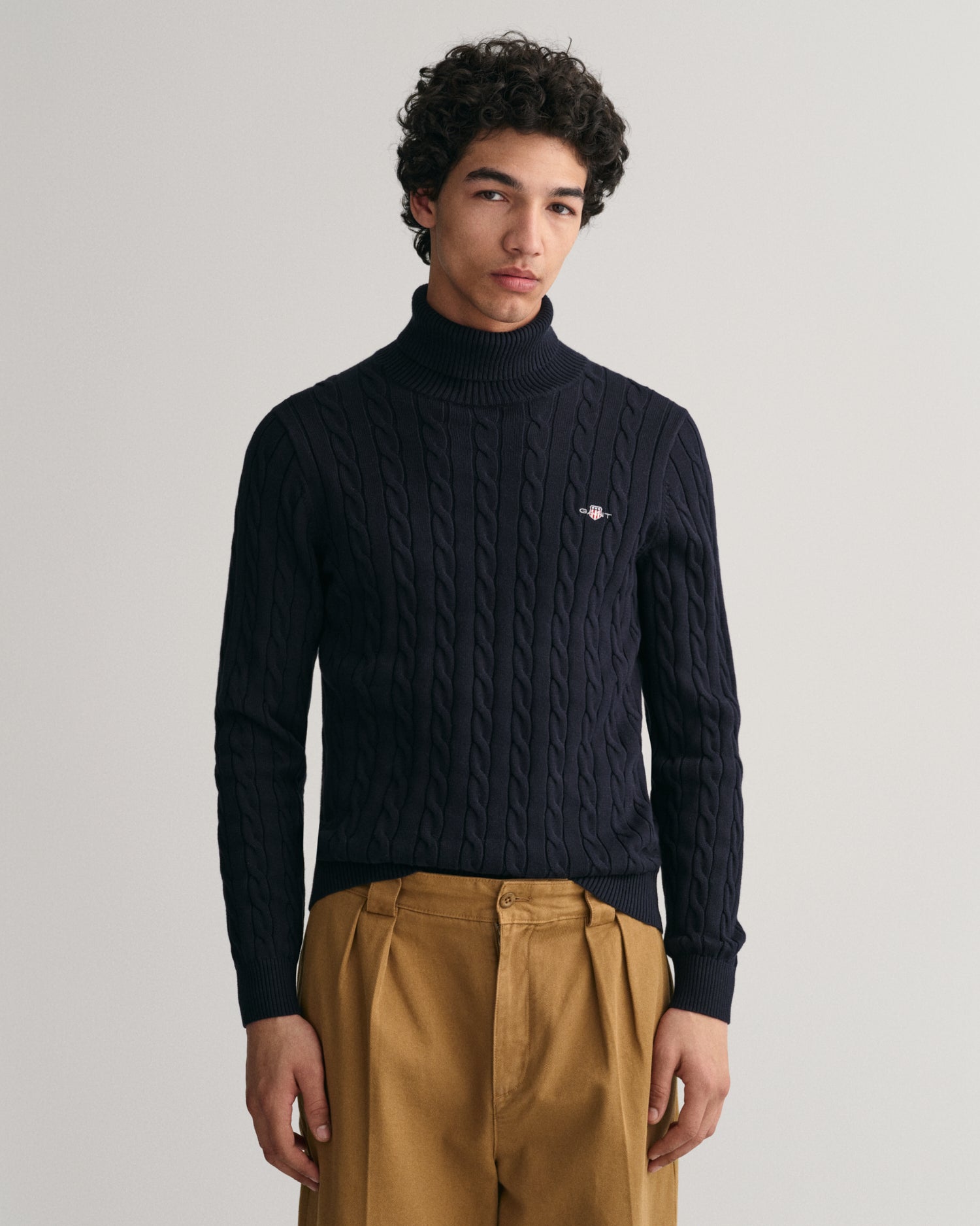 Cotton Cable Knit Turtleneck Sweater – GANT