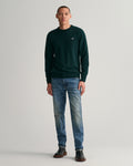 TARTAN GREEN, SUPERFINE LAMBSWOOL C-NECK BY GANT AU.