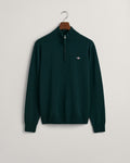 TARTAN GREEN, SUPERFINE LAMBSWOOL HALF ZIP, FLAT-LAY BY GANT AU.