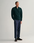 TARTAN GREEN, SUPERFINE LAMBSWOOL HALF ZIP BY GANT AU.