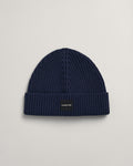 MARINE, UNISEX. COTTON RIB KNIT BEANIE, FRONT-VIEW BY GANT AU.