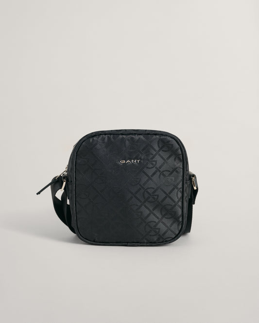 EBONY BLACK, G-PATTERN CROSSBODY BAG, FRONT-VIEW BY GANT AU.
