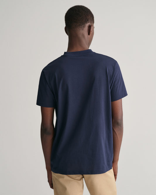 EVENING BLUE, REG TONAL SHIELD SS T-SHIRT, BACK-VIEW BY GANT AU.