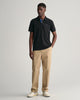 BLACK, REG CONTRAST PIQUE SS POLO BY GANT AU.