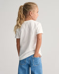 WHITE, SHIELD SS T-SHIRT, BACK-VIEW BY GANT AU.