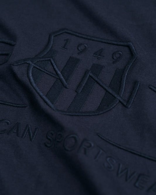 EVENING BLUE, TONAL AS SS T-SHIRT, CLOSE-UP BY GANT AU.