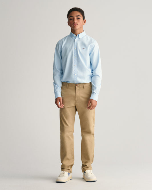 DARK KHAKI, GANT CHINO, FRONT-VIEW BY GANT AU.