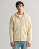 SILKY BEIGE, REG SHIELD FULL ZIP HOODIE, FRONT-VIEW BY GANT AU.