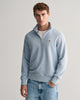 DOVE BLUE, REG SHIELD HALF ZIP SWEAT, FRONT-VIEW BY GANT AU.