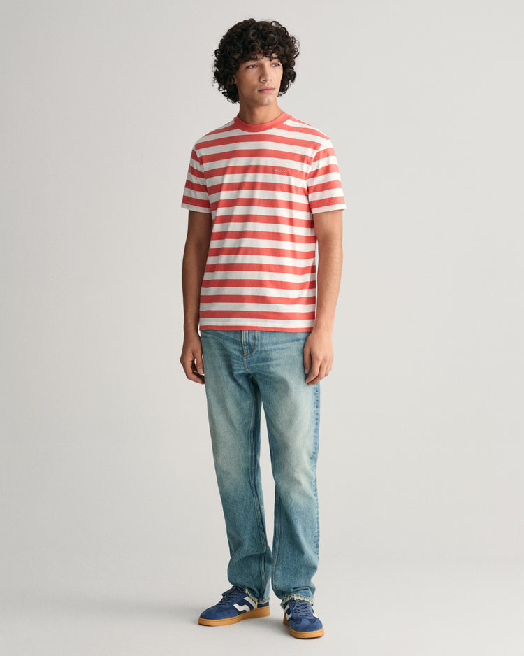 SUNSET PINK, STRIPE SS T-SHIRT BY GANT AU.