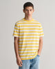 SMOOTH YELLOW, STRIPE SS T-SHIRT, FRONT-VIEW BY GANT AU.