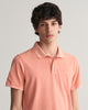 PEACHY PINK, SUNFADED PIQUE SS RUGGER, CLOSE-UP BY GANT AU.