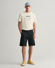 BLACK, SLIM TWILL SHORTS, FRONT-VIEW BY GANT AU.