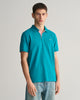 OCEAN TURQUOISE, REG CONTRAST PIQUE SS POLO, FRONT-VIEW BY GANT AU.