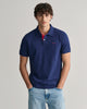 PERSIAN BLUE, REG CONTRAST PIQUE SS POLO, FRONT-VIEW BY GANT AU.