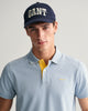 DOVE BLUE, REG CONTRAST PIQUE SS POLO, CLOSE-UP BY GANT AU.