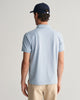 DOVE BLUE, REG CONTRAST PIQUE SS POLO, BACK-VIEW BY GANT AU.