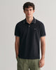 BLACK, TIPPING SS PIQUE POLO, FRONT-VIEW BY GANT AU.