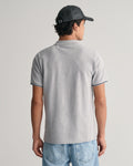GREY MELANGE, TIPPING SS PIQUE POLO, BACK-VIEW BY GANT AU.