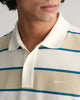 SILKY BEIGE, STRIPE PIQUE SS POLO, CLOSE-UP BY GANT AU.