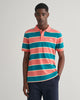 OCEAN TURQUOISE, STRIPE PIQUE SS POLO, FRONT-VIEW BY GANT AU.