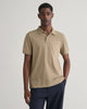 DRIED CLAY, REG SHIELD SS PIQUE POLO, FRONT-VIEW BY GANT AU.