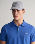 RICH BLUE, REG SHIELD SS PIQUE POLO, CLOSE-UP BY GANT AU.