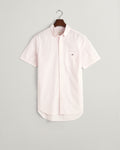 LIGHT PINK, REG POPLIN GINGHAM SS SHIRT, FLAT-LAY BY GANT AU.
