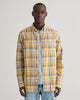 FADED ORANGE, REG COTTON LINEN CHECK SHIRT, FRONT-VIEW BY GANT AU.