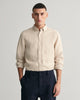 DRY SAND, SLIM LINEN SHIRT, FRONT-VIEW BY GANT AU.