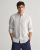 WHITE, REG LINEN STRIPE SHIRT, FRONT-VIEW BY GANT AU.