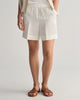 MODEL WEARING REL LINEN BLEND PULL ON SHORTS