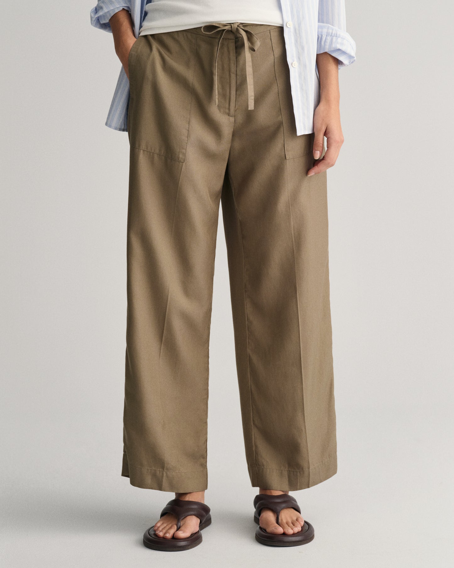 Relaxed Fit Tie Waist Pants