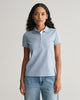 DOVE BLUE, CONTRAST COLLAR SS PIQUE POLO, FRONT-VIEW BY GANT AU.