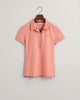 PEACHY PINK, CONTRAST COLLAR SS PIQUE POLO, FLAT-LAY BY GANT AU.