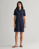 EVENING BLUE, SLIM SHIELD SS PIQUE POLO DRESS, FRONT-VIEW BY GANT AU.