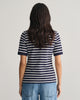 EVENING BLUE, SLIM STRIPED SHIELD SS PIQUE POLO, BACK-VIEW BY GANT AU.