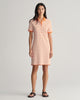 PUMPKIN ORANGE, STRIPED SHIELD SS PIQUE POLO DRESS, FRONT-VIEW BY GANT AU.