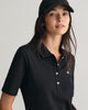 BLACK, SLIM SHIELD SS PIQUE POLO, CLOSE-UP BY GANT AU.