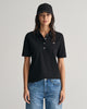 BLACK, SLIM SHIELD SS PIQUE POLO, FRONT-VIEW BY GANT AU.