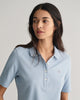 DOVE BLUE, SLIM SHIELD SS PIQUE POLO, CLOSE-UP BY GANT AU.