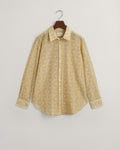 DUSTY YELLOW, REL G PATTERN COT SILK SHIRT, FLAT-LAY BY GANT AU.