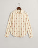 DARK KHAKI, REG MONOGRAM STRIPED COT VOILE, FLAT-LAY BY GANT AU.