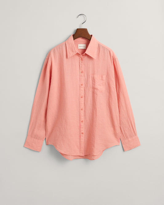 PEACHY PINK, REL LINEN SHIRT BY GANT AU.