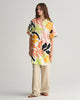 MEDAL YELLOW, REL PALM PRINT SS LINEN CAFTAN BY GANT AU.