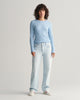 DOVE BLUE, STRETCH COTTON CABLE C-NECK BY GANT AU.