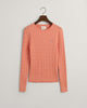 PEACHY PINK, STRETCH COTTON CABLE C-NECK, FLAT-LAY BY GANT AU.