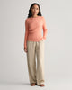 PEACHY PINK, STRETCH COTTON CABLE C-NECK BY GANT AU.