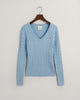 DOVE BLUE, STRETCH COTTON CABLE V-NECK, FLAT-LAY BY GANT AU.