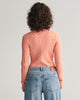 PEACHY PINK, STRETCH COTTON CABLE V-NECK, BACK-VIEW BY GANT AU.